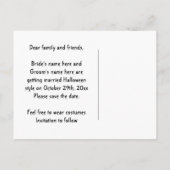 Halloween-Kürbiskopferschrei Ankündigungspostkarte (Rückseite)