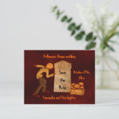 Halloween-Kürbiskopferschrei Ankündigungspostkarte (Stehend Vorderseite)