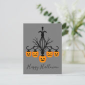 Halloween Kürbiskronleuchter Postkarte (Stehend Vorderseite)