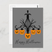 Halloween Kürbiskronleuchter Postkarte (Vorne/Hinten)