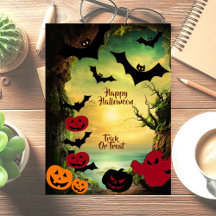Halloween Kürbislaterne Black Bat Spooky Gruß