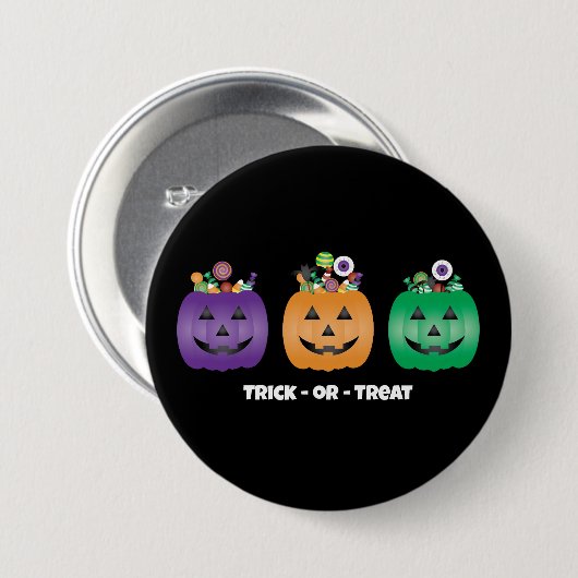 Halloween Kürbislaterne Candy Pail Button (Vorne & Hinten)