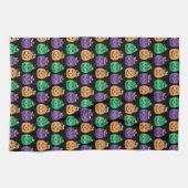 Halloween Kürbislaterne Candy Pail Geschirrtuch (Horizontal)