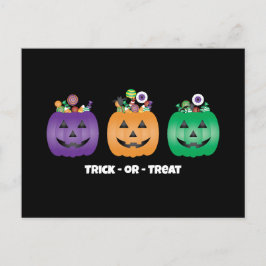 Halloween Kürbislaterne Candy Pail Postkarte