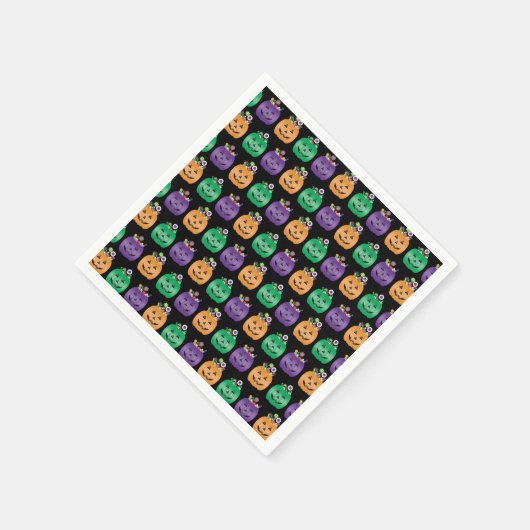 Halloween Kürbislaterne Candy Pail Serviette (Ecke)