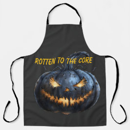 Halloween-Kürbislaterne dreht sich um den Kern Schürze