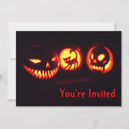 Halloween-Kürbislaterne Einladung (Vorderseite)