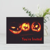 Halloween-Kürbislaterne Einladung (Stehend Vorderseite)