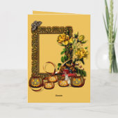 Halloween Kürbislaterne Fall Flora Card Karte (Rückseite)