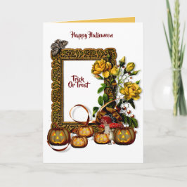 Halloween Kürbislaterne Fall Flora Card Karte