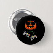 Halloween Kürbislaterne Gamer Boys Kids Men Fun H Button (Vorne & Hinten)