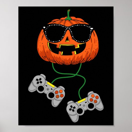 Halloween Kürbislaterne Gamer Boys Kids Men Fun H Poster (Vorne)