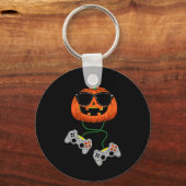 Halloween Kürbislaterne Gamer Boys Kids Men Fun H Schlüsselanhänger (Vorderseite)