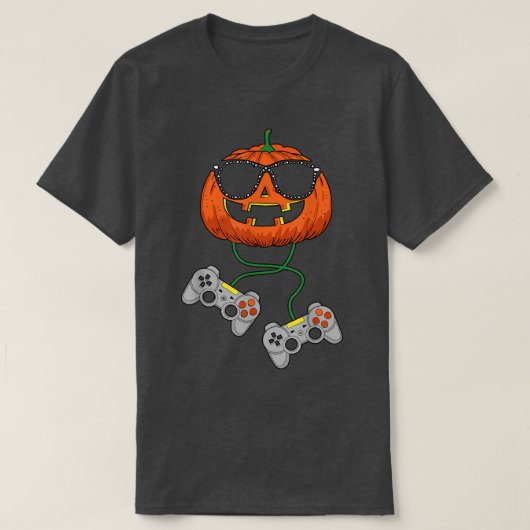 Halloween Kürbislaterne Gamer Boys Kids Men Funny T-Shirt (Design vorne)