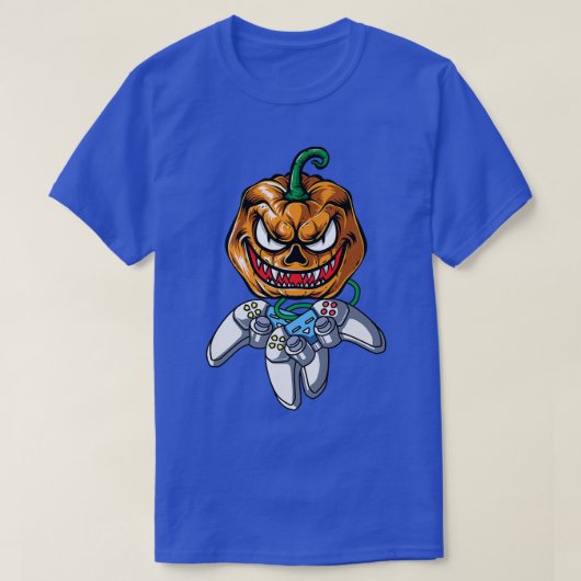 Halloween Kürbislaterne Gamer, Jackolantern Pumpk T-Shirt (Design vorne)