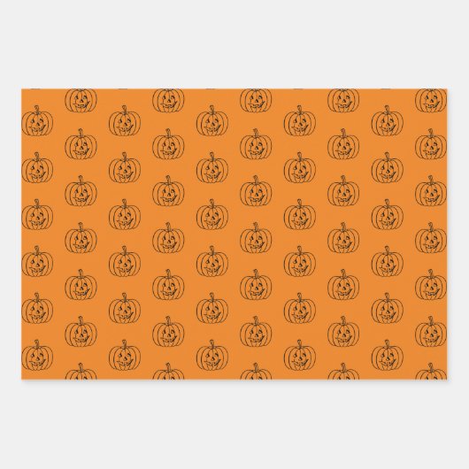 Halloween-Kürbislaterne Geschenkpapier Set (Vorderseite 3)