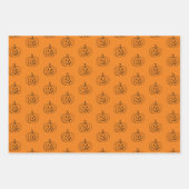 Halloween-Kürbislaterne Geschenkpapier Set (Vorderseite 3)