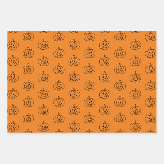 Halloween-Kürbislaterne Geschenkpapier Set (Vorderseite 3)