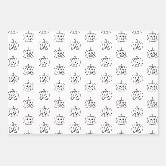 Halloween-Kürbislaterne Geschenkpapier Set (Vorderseite 2)
