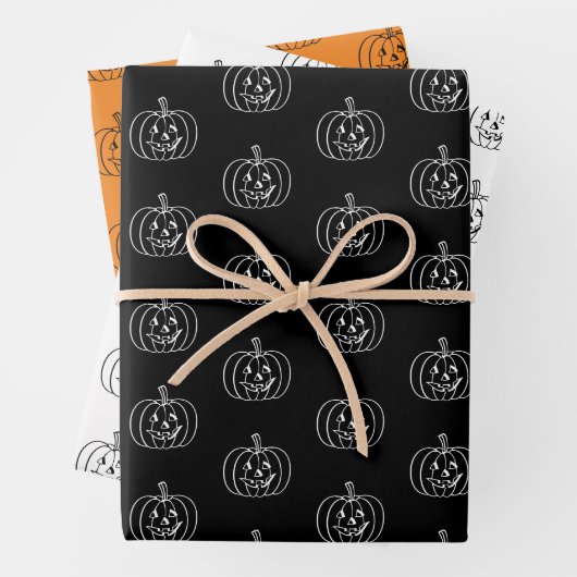Halloween-Kürbislaterne Geschenkpapier Set (Beispiel)