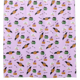 Halloween Kürbislaterne Kostüm Lila Duschvorhang