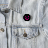 Halloween-Kürbislaterne-Kürbis-Gesichts-Rosa Button (Beispiel)