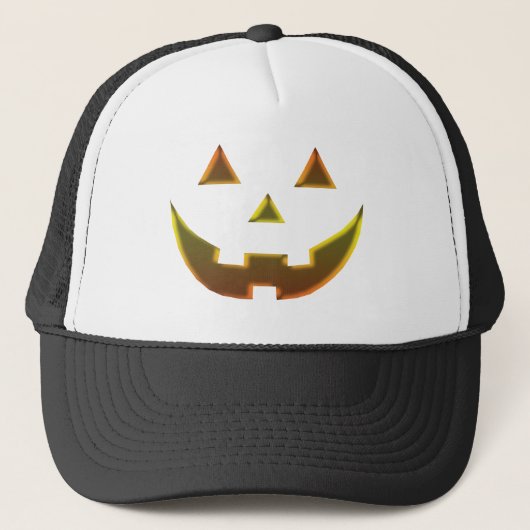 Halloween Kürbislaterne Kürbisgesicht Truckerkappe (Vorderseite)