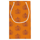 Halloween-Kürbislaterne-lila Kleine Geschenktüte (Rückseite)