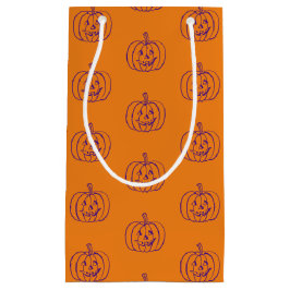 Halloween-Kürbislaterne-lila Kleine Geschenktüte