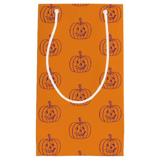 Halloween-Kürbislaterne-lila Kleine Geschenktüte (Vorderseite)