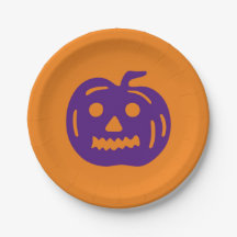 Halloween-Kürbislaterne lila und orange