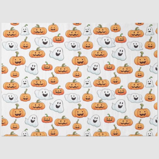 Halloween-Kürbislaterne mit Bootmuster Seidenpapier (Vorderseite)