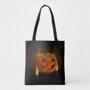 Halloween-Kürbislaterne mit Kerzen Tasche