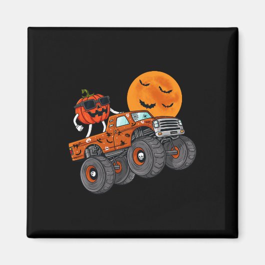 Halloween Kürbislaterne Monster Truck Kleinkind Bo Magnet (Vorne)