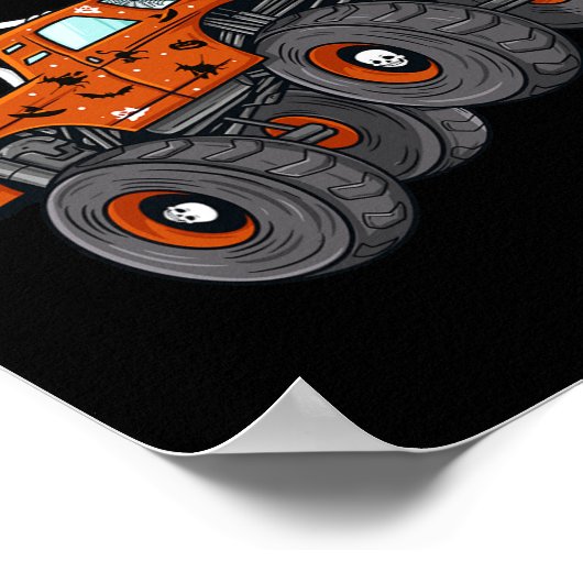 Halloween Kürbislaterne Monster Truck Kleinkind Bo Poster (Ecke)