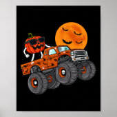 Halloween Kürbislaterne Monster Truck Kleinkind Bo Poster (Vorne)
