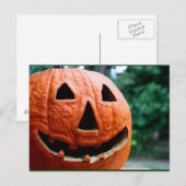 Halloween-Kürbislaterne nah Postkarte (Vorne/Hinten)