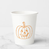 Halloween Kürbislaterne Orange Pappbecher (Vorderseite)