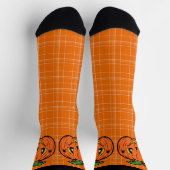 Halloween Kürbislaterne Orange Pumpkin Spider Socken (Oben)