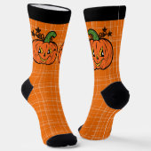 Halloween Kürbislaterne Orange Pumpkin Spider Socken (Gewinkelt)