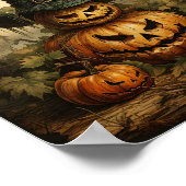Halloween Kürbislaterne Orange Pumpkins Poster (Ecke)