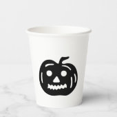 Halloween-Kürbislaterne Pappbecher (Rückseite)