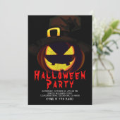 Halloween-Kürbislaterne-Party Einladung (Stehend Vorderseite)