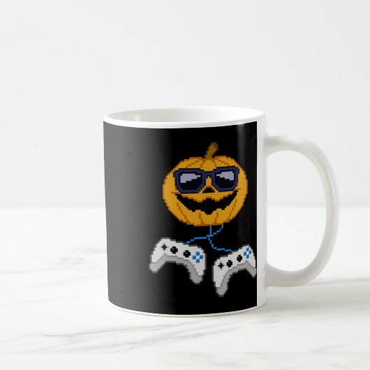 Halloween Kürbislaterne Pixated Gaming Gamer Bo Kaffeetasse (Rechts)
