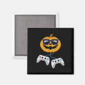 Halloween Kürbislaterne Pixated Gaming Gamer Bo Magnet (Vorderseite/Rückseite)