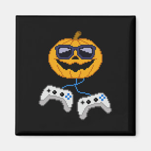 Halloween Kürbislaterne Pixated Gaming Gamer Bo Magnet