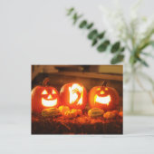 Halloween Kürbislaterne Postcard Postkarte (Stehend Vorderseite)