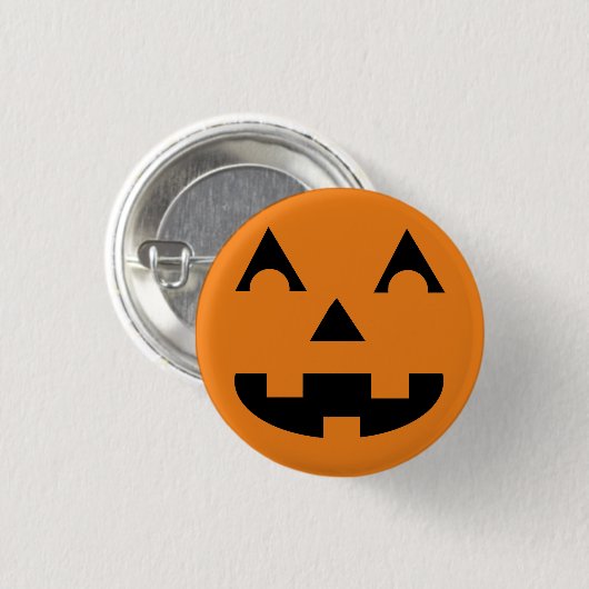 Halloween Kürbislaterne Pumpkin Face Button (Vorne & Hinten)