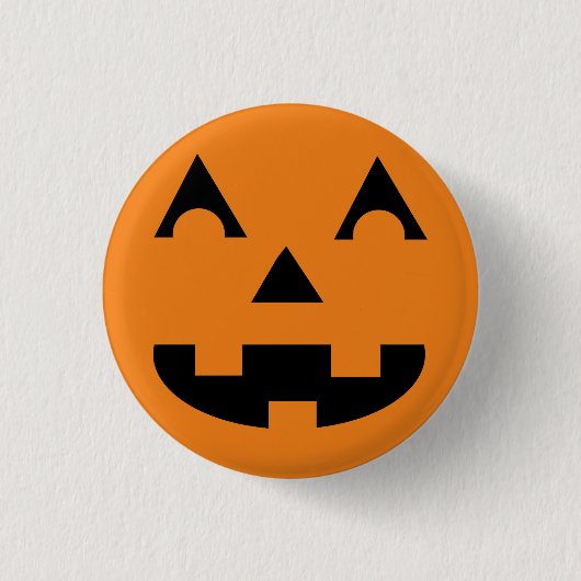 Halloween Kürbislaterne Pumpkin Face Button (Vorderseite)