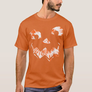Halloween Kürbislaterne Pumpkin Face Gefärbte Kraw T-Shirt